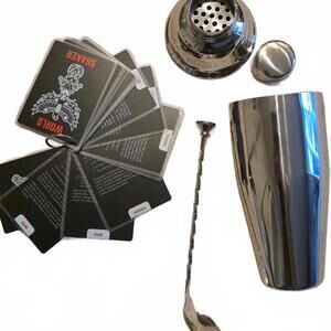 World Shaker Limited Cocktail Shaker Set w/Bag – Stainless Steel Barware (New)